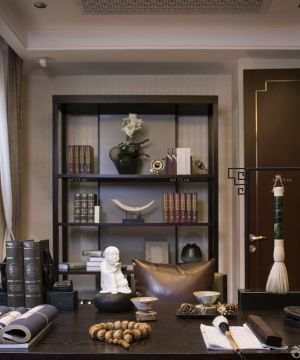 中式混搭书柜装修设计效果图欣赏