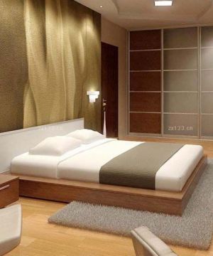 韩式风格硅藻泥主卧室背景墙效果图2025款