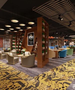 2025大型高档网吧室内隔断装修实景图