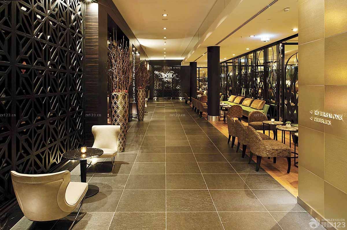 高档酒吧室内灰色地砖装修效果图片