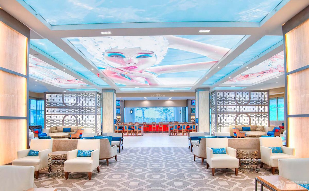 高档酒吧吊顶装饰装修效果图