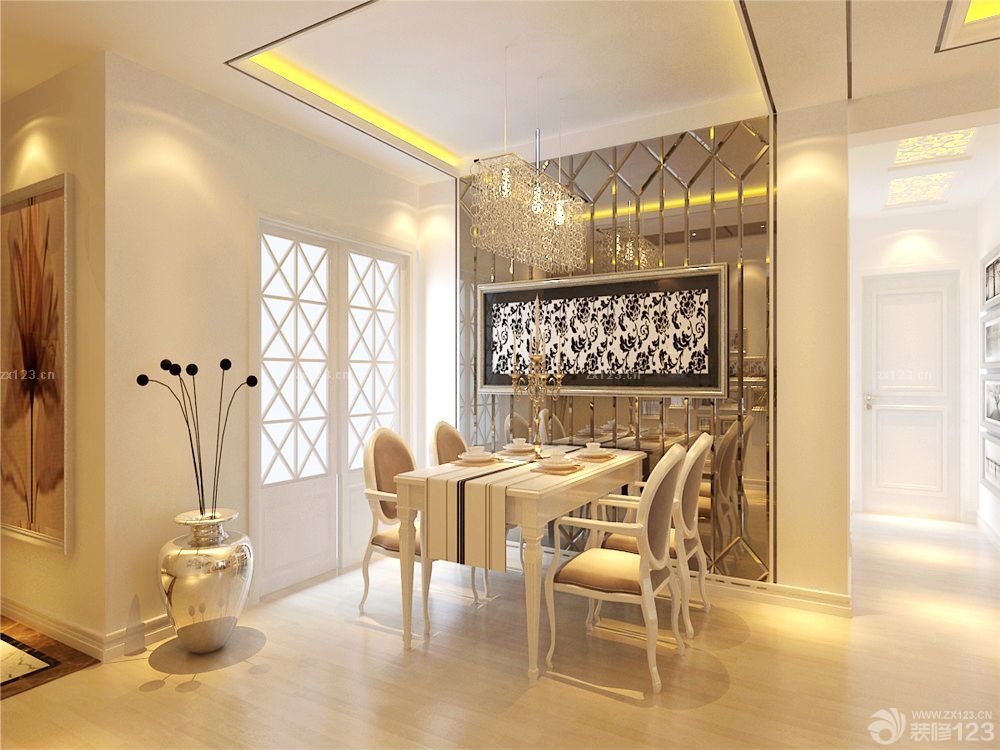 简欧风格家装餐厅设计装修效果图片2025