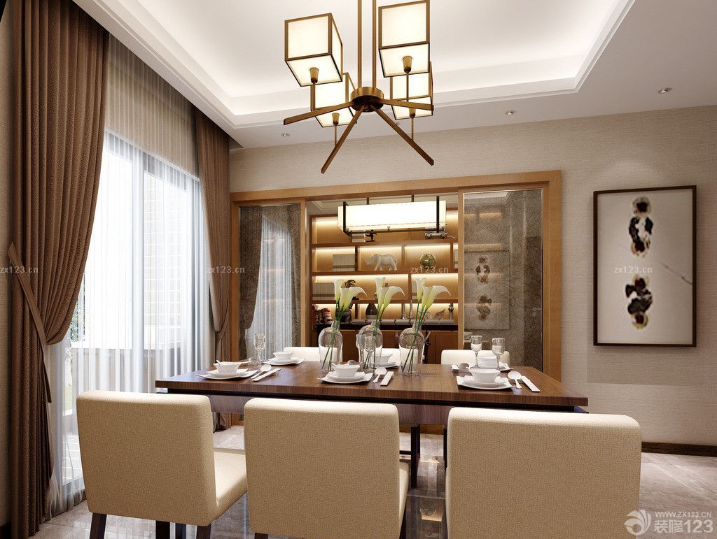 114平米家庭中式三室两厅装修 