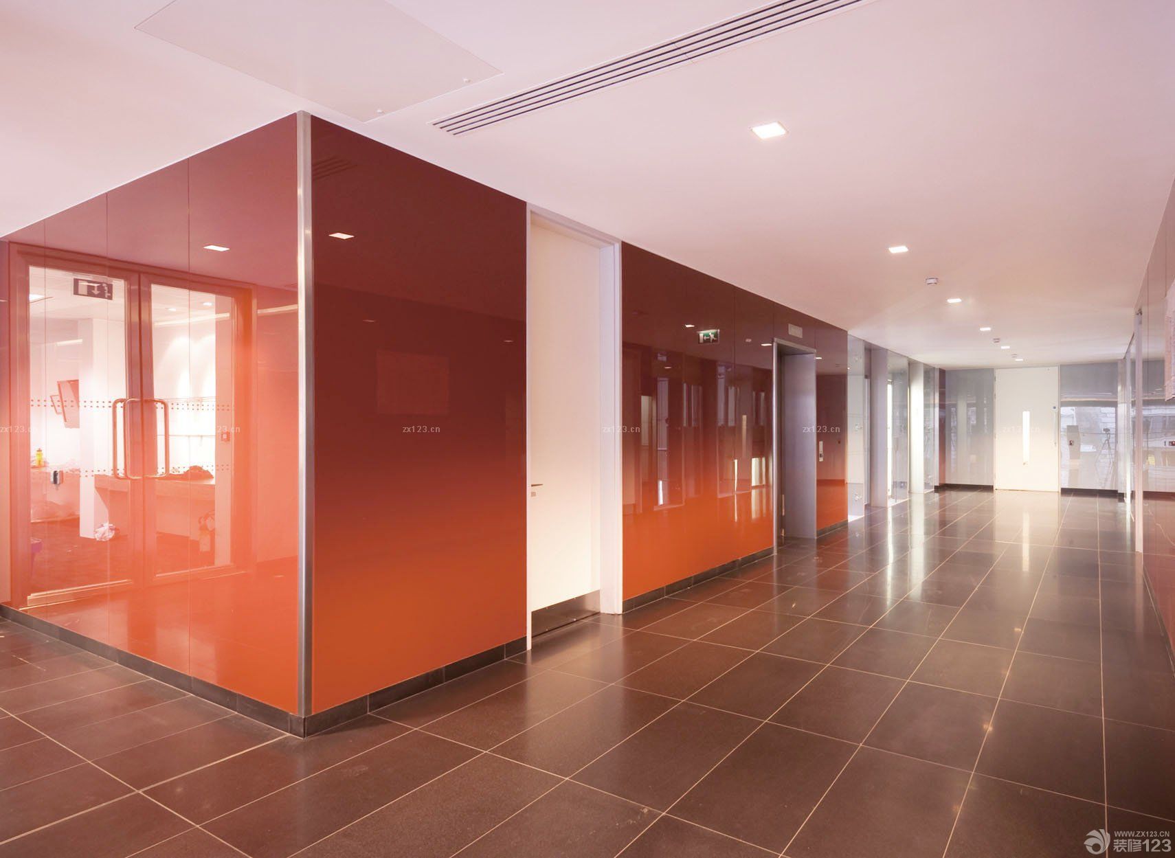 公司走道吊顶圆灯灯泡效果图