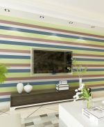2025客厅条纹壁纸装修效果图片