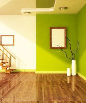 现代田园风格室内木楼梯扶手装修图片