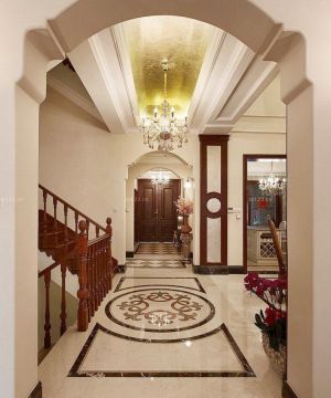 新古典别墅室内楼梯扶手装修效果图片