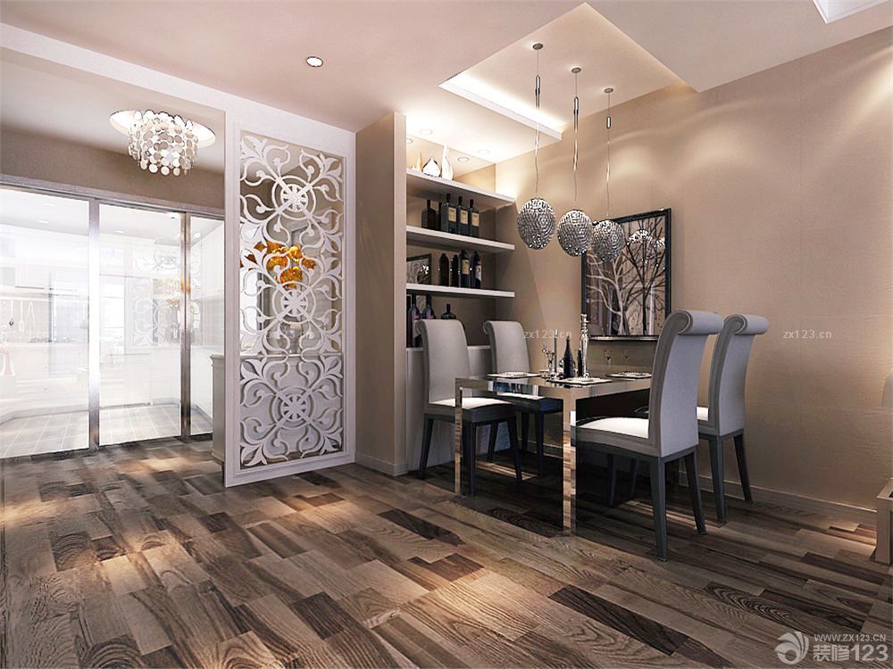 现代风格三居室家装餐厅设计效果图