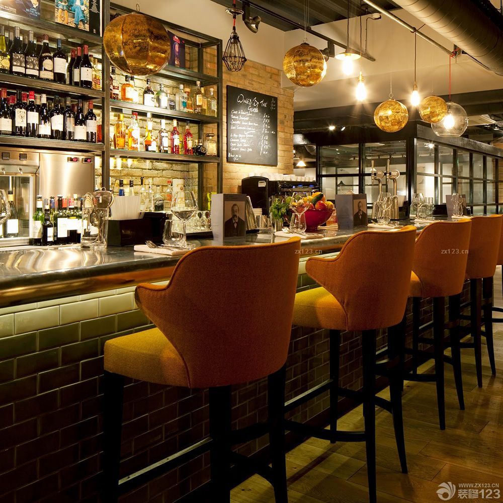 loft风格酒吧柜台效果