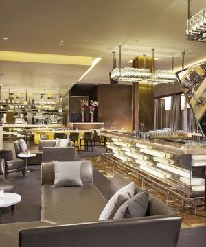 时尚酒吧大厅转角沙发装修效果图片欣赏