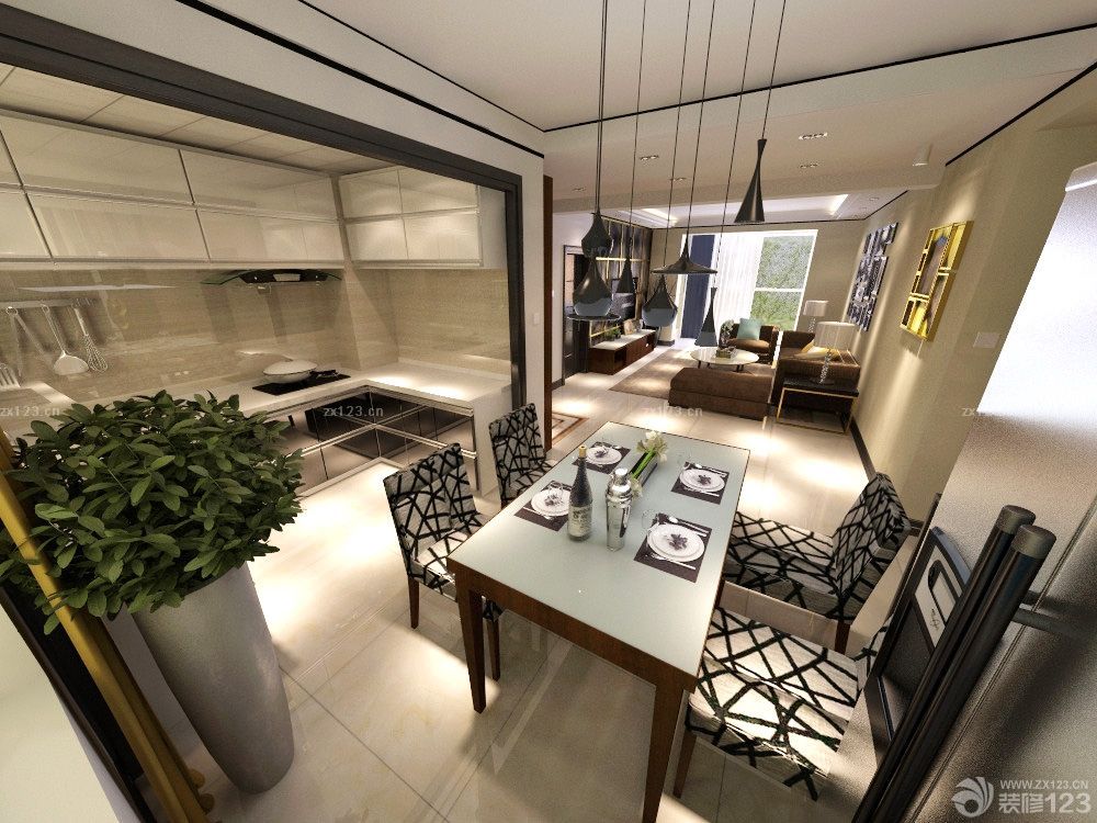 最新三居室家装餐厅设计效果图片