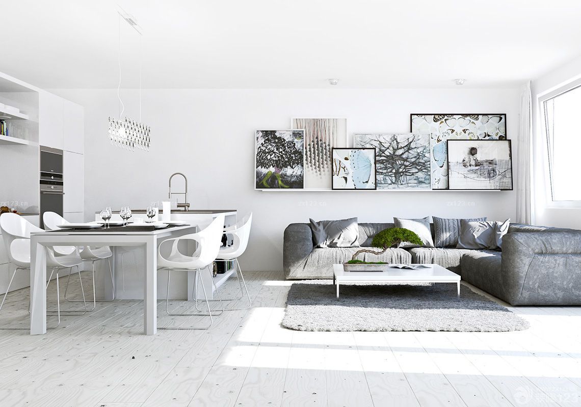 餐厅连客厅墙面装饰装修效果