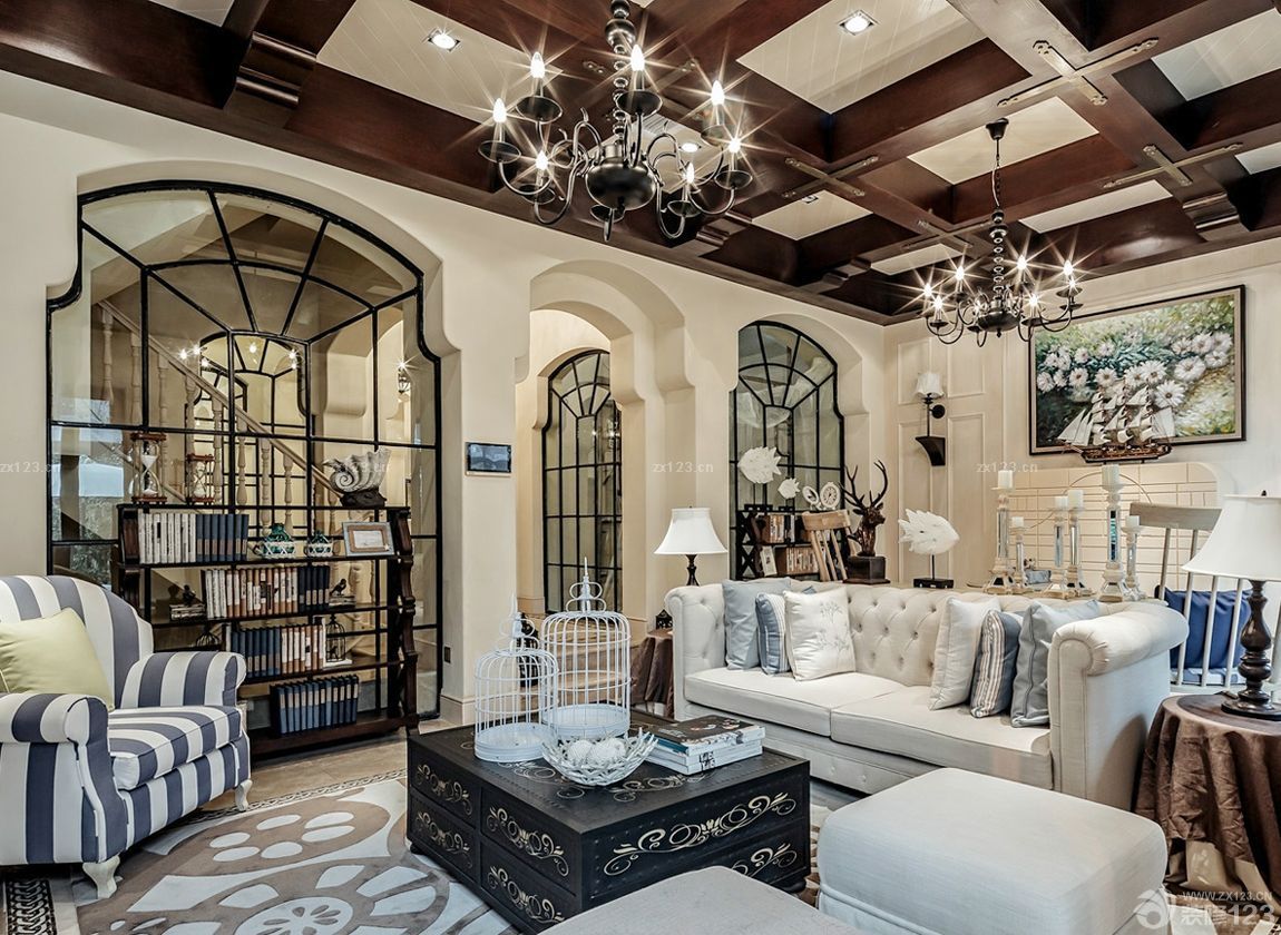 美式大户型别墅客厅装修