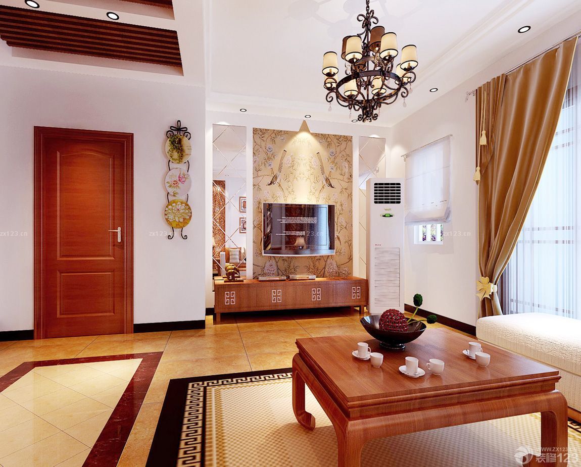 简约客厅木质茶几装修效果图大全2025图片