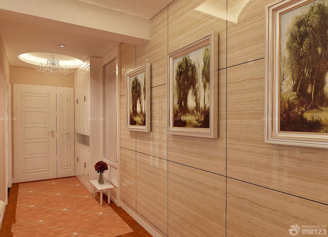 进门玄关装修门颜色搭配效果图片