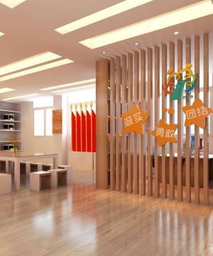 培训学校木质隔断设计效果图2025图片