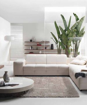 安置房60平方简装客厅转角沙发装修效果图