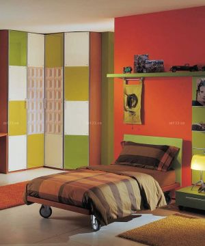 安置房60平方简装现代混搭风格卧室效果图片