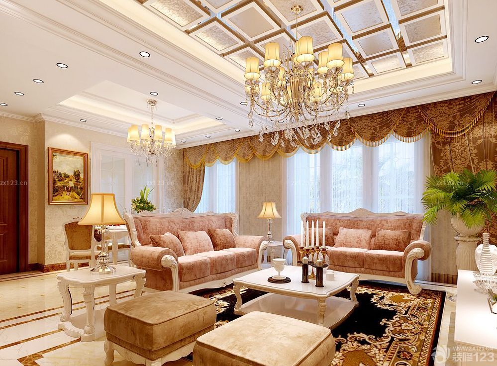 简欧式客厅吊顶装修效果图大全图片2025