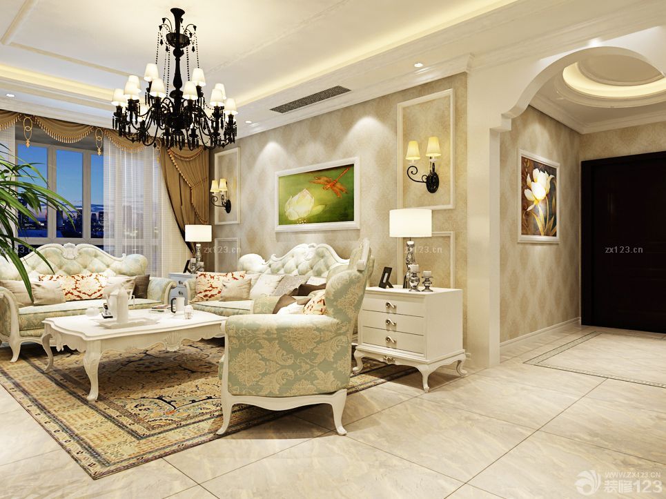 客厅组合沙发装修效果图大全2025图片简欧