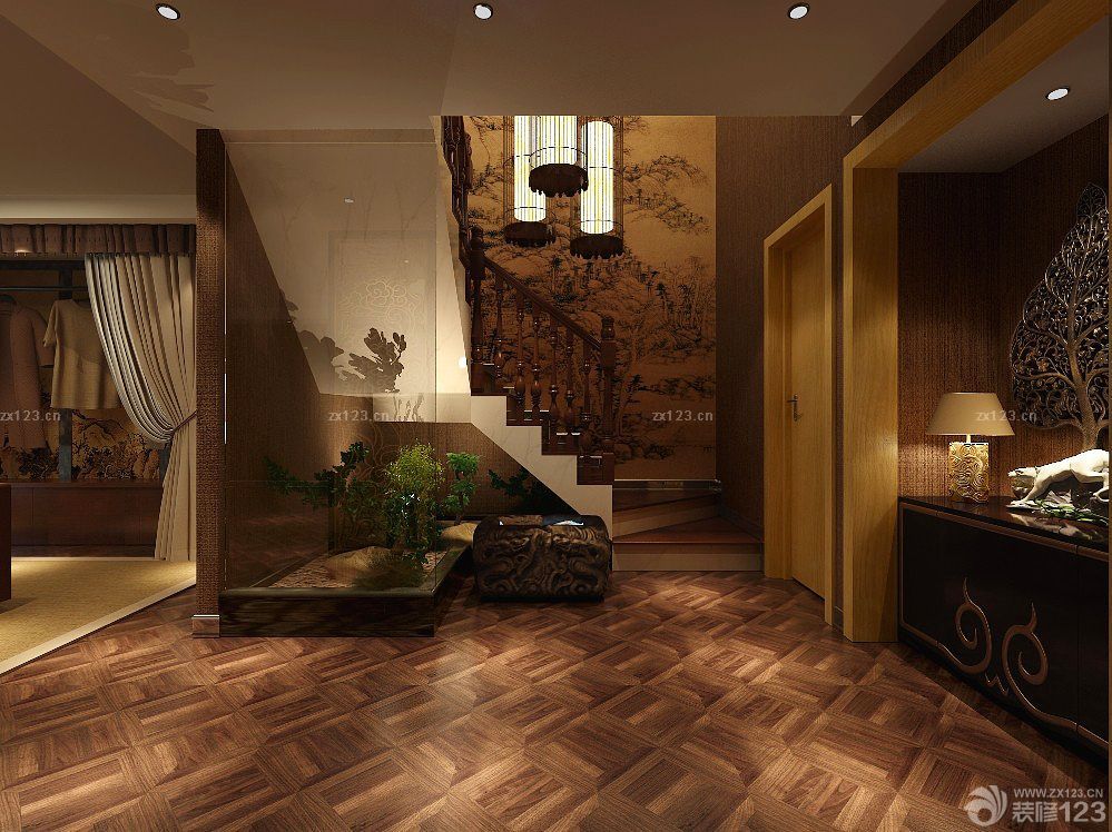 泰式风格装修效果图 别墅玄关装修效果图大全2025图片