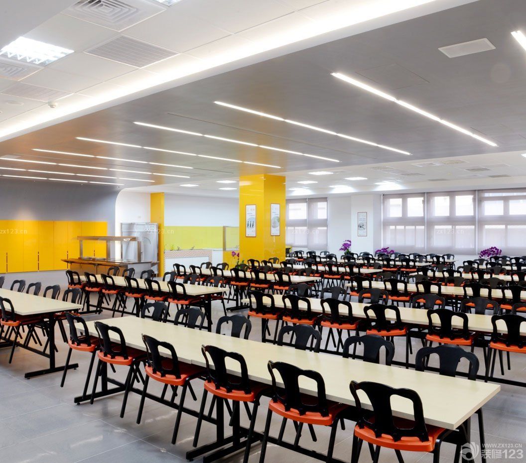 学校食堂装修效果图 吊顶装修效果图2025