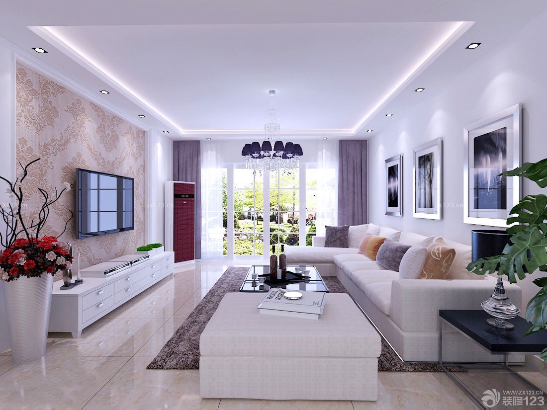 长方形客厅装修效果图大全2025图片 转角沙发装修效果图片