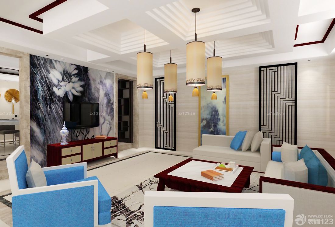 客厅中式装修效果图大全2025图片 客厅组合沙发