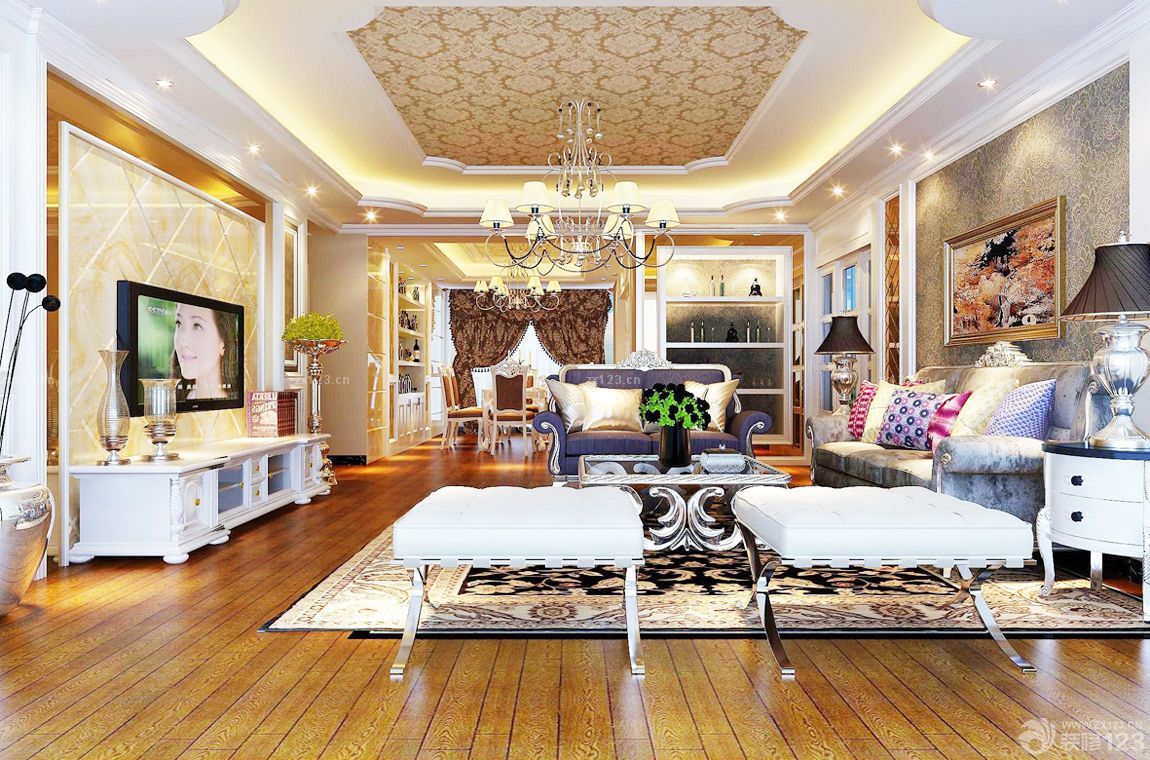 客厅装修吊顶效果图大全2025图片 高档别墅