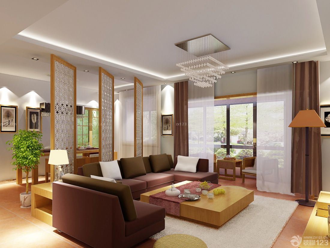 现代中式客厅装修效果图大全2025图片 隔断设计