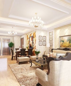 客厅餐厅吊顶装修效果图大全2025图片 客厅欧式装修效果图