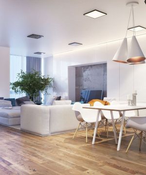 客厅连餐厅装修效果图大全2025图片 原木地板装修效果图片