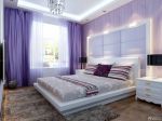 装修卧室效果图大全2023图片 紫色窗帘装修效果图片