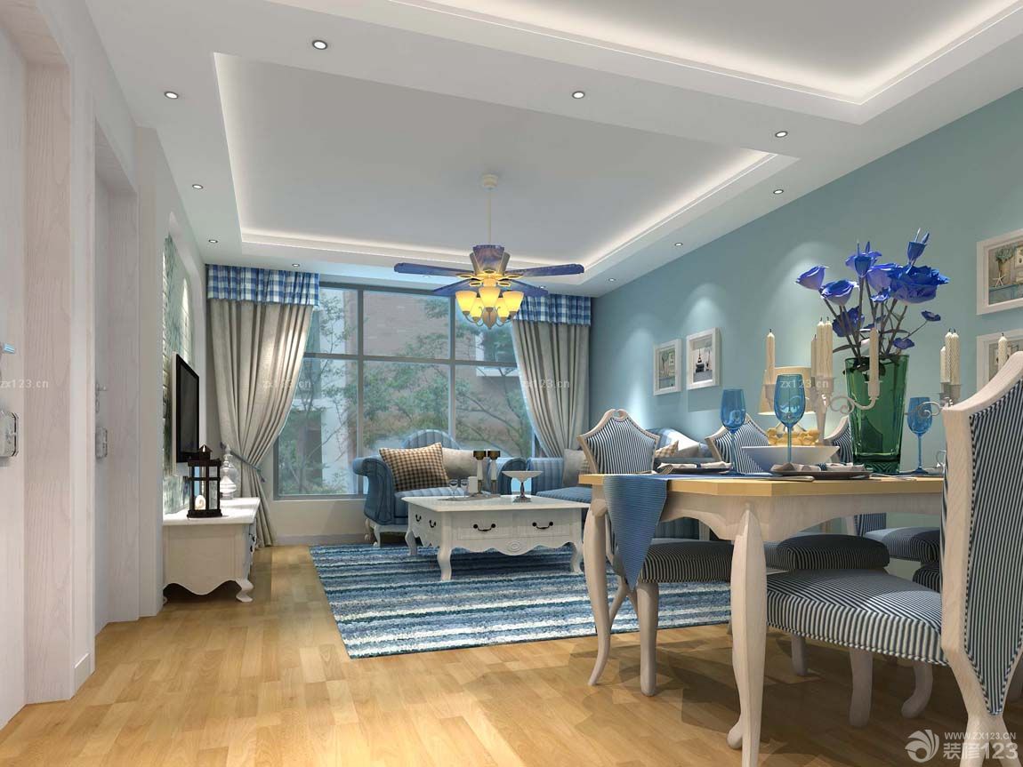 餐厅客厅装修效果图大全2025图片 地中海别墅