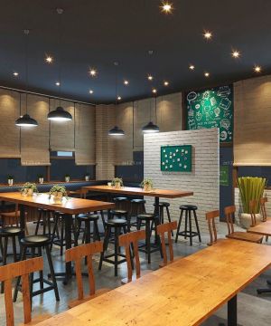 餐饮店面简易背景墙装修效果图片