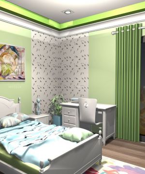 英式田园风格10平方卧室装修设计效果图