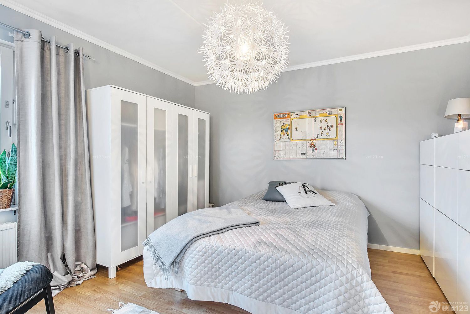 现代卧室装修效果图大全2025图片 吊灯图片