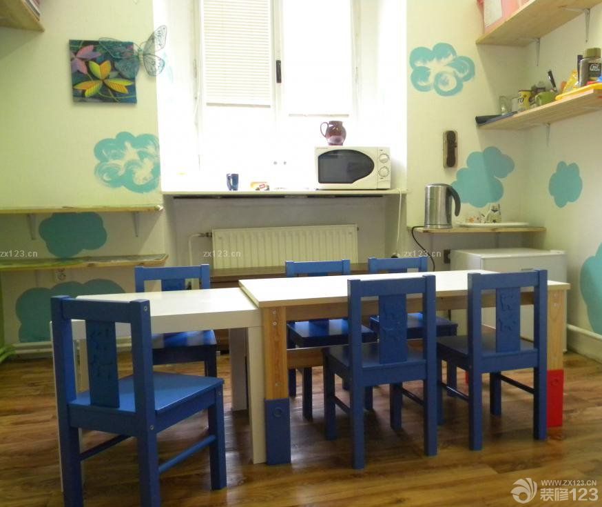 现代简约幼儿园室内小餐厅装修效果图片