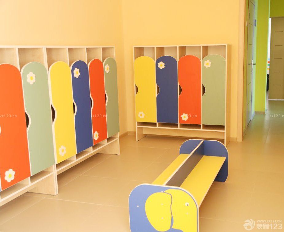 高档幼儿园室内储物柜装修效果图图片