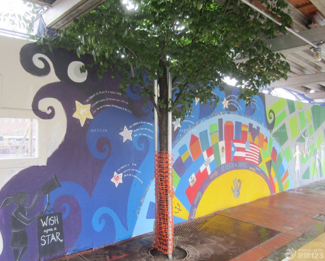 上海幼儿园手绘墙装修效果图片大全