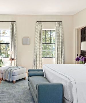 现代卧室装修效果图大全2023图片 布艺窗帘装修效果图片