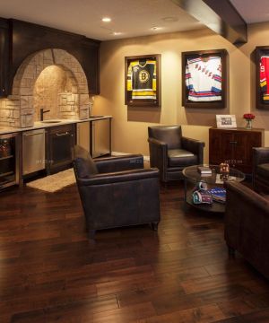 别墅家庭酒吧设计单人沙发装修效果图片