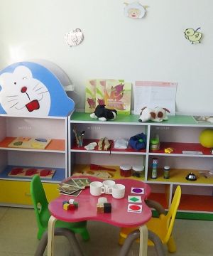 小型现代简约幼儿园室内置物架装修效果图片