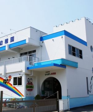大型日韩幼儿园外墙装修效果图图片 