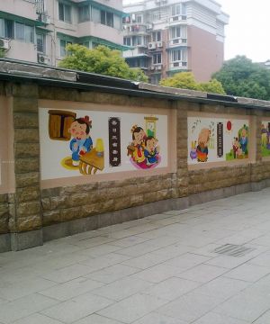 上海幼儿园室外手绘墙设计装修效果图片