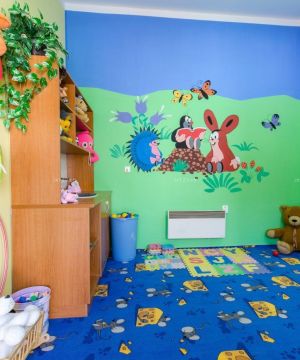 上海最新幼儿园房间室内手绘墙装修效果图片