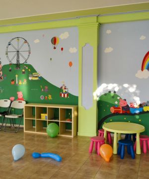 上海幼儿园房间室内手绘墙装修效果图图片