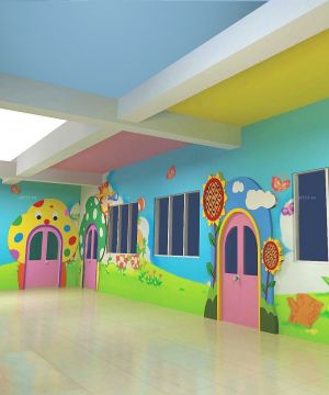上海幼儿园室内手绘墙装修效果图