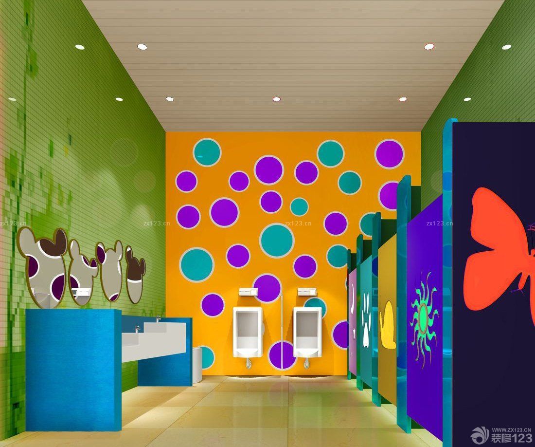 幼儿园卫生间隔断设计装修效果图片