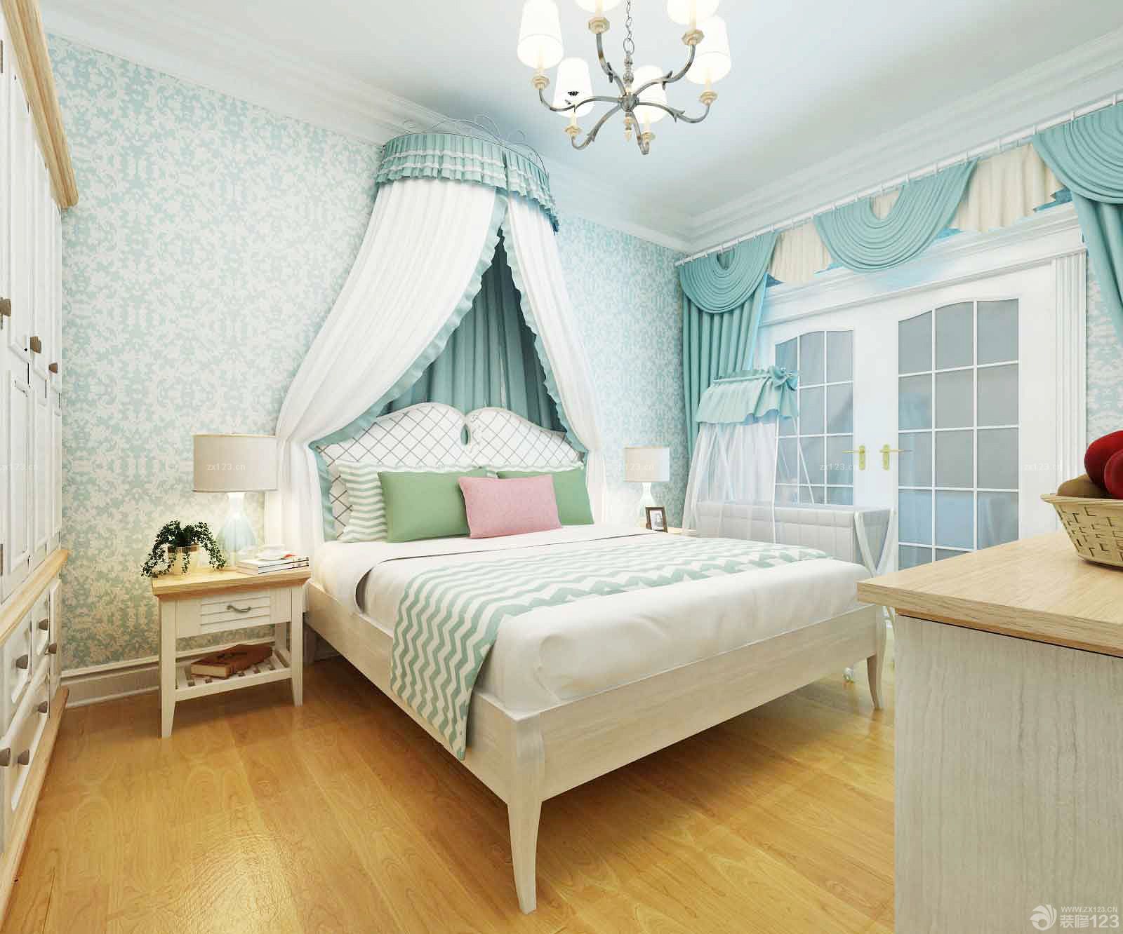 欧式女孩子卧室装潢设计装修效果图